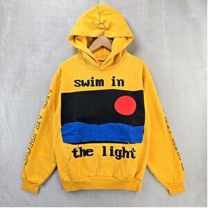 Kid Cudi Hoodie Mens Small Yellow Coachella 2019 CPFM Swim In The Light Concert